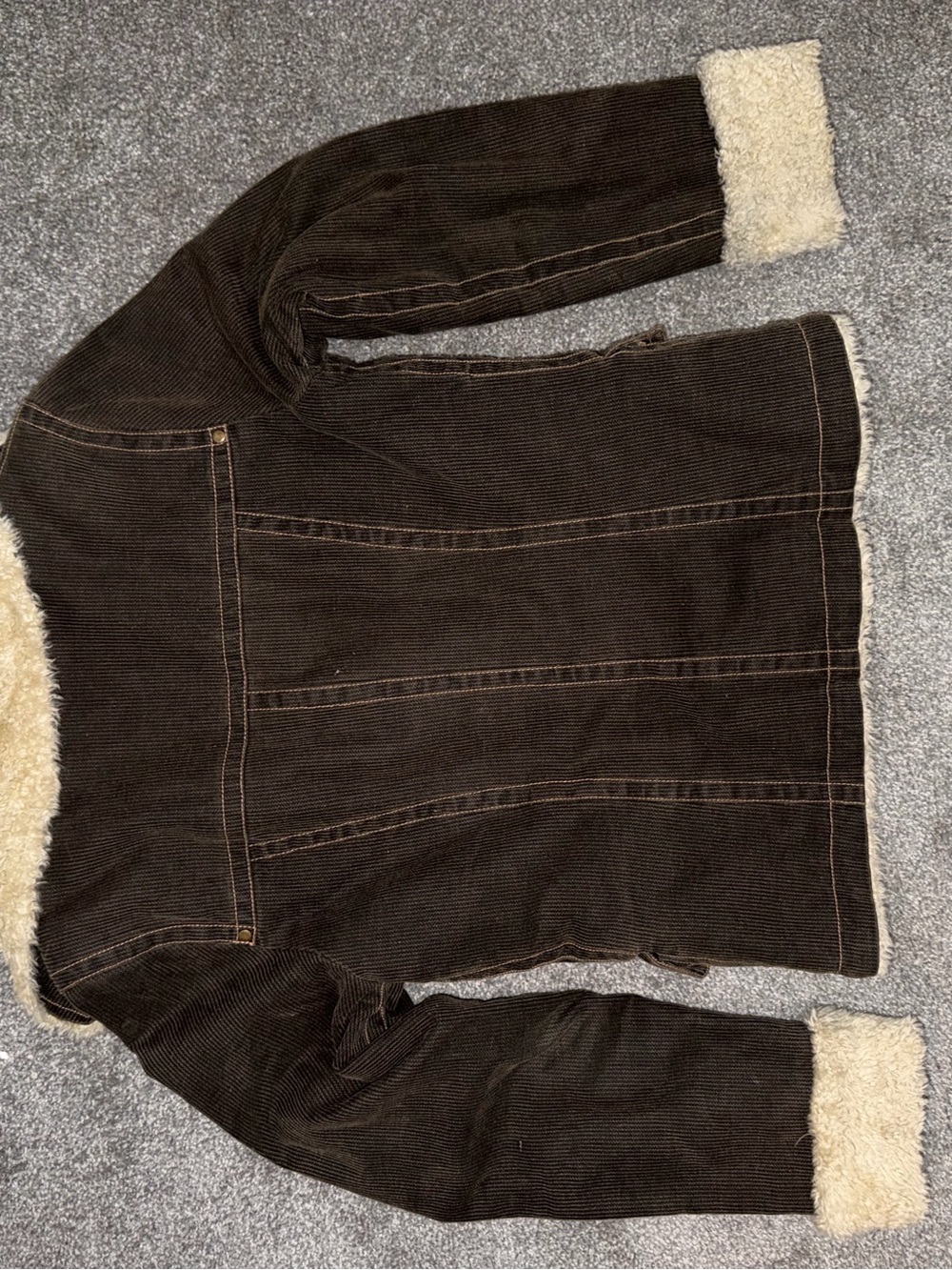Vintage Dollhouse Brown Corduroy Teddy Jacket with Cream Sherpa Collar - Picture 4 of 7